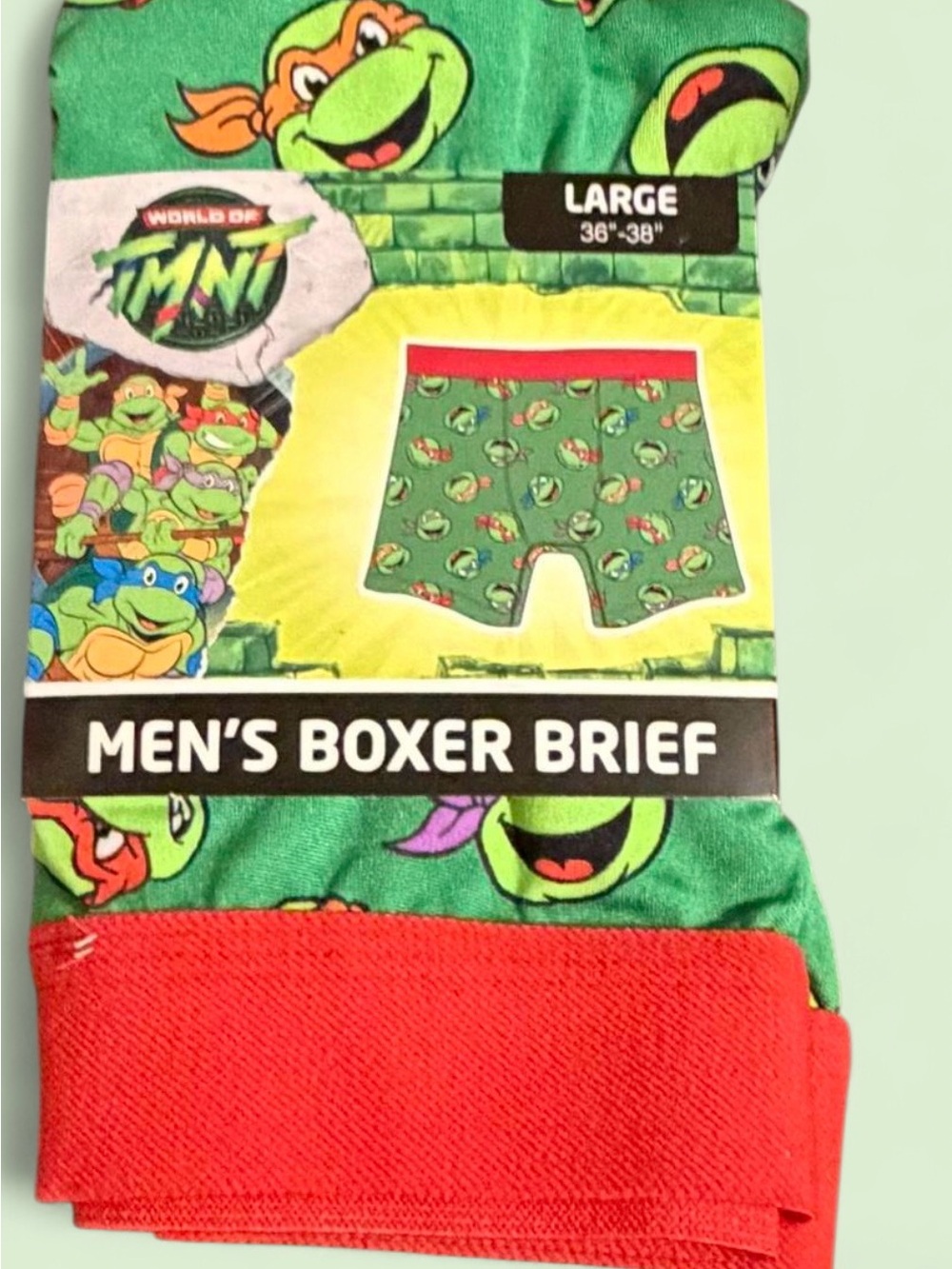 Men’s Large Teenage Mutant Ninja Turtles Green Boxer Briefs TMNT